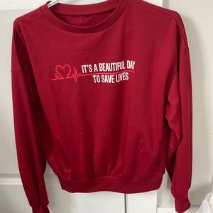 Grey’s anatomy quote crew neck